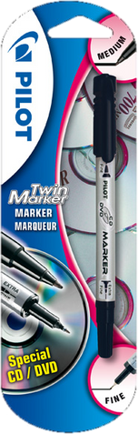 Pilot CD/DVD Tusj Sort Dobbel