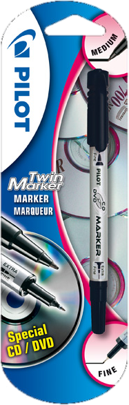 Pilot CD/DVD Tusj Sort Dobbel